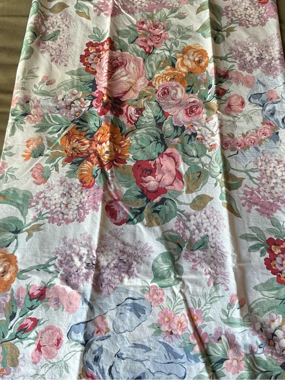 Ralph Lauren Floral Ruffled KING Pillowcases Set of 2 -Vintage